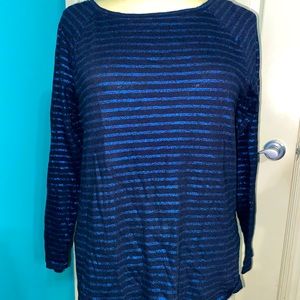 Blue sparkle striped shirt